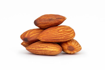 Almonds isolated on white background