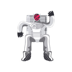Wall Mural - space astronaut character in suit and helmet icon isolated vector