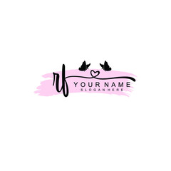 RR Initial handwriting logo template vector