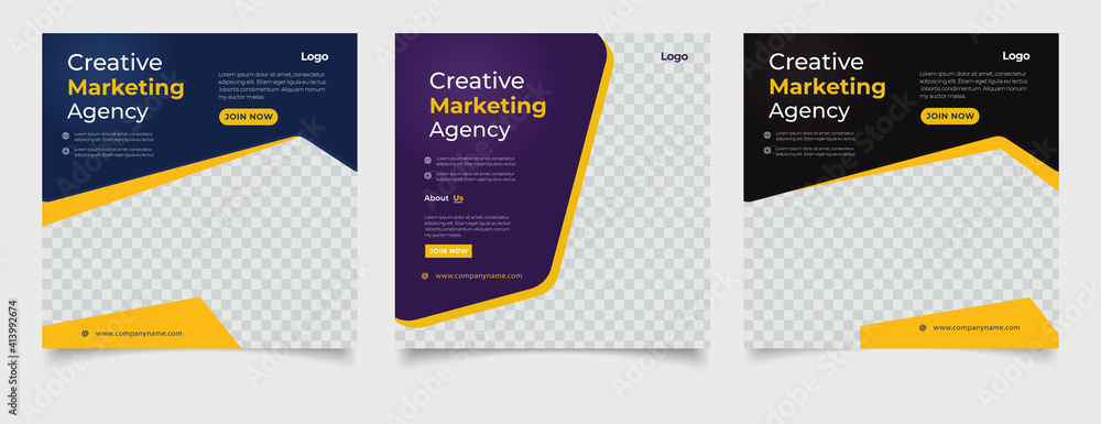Creative business marketing banner for social media post template	
 - obrazy, fototapety, plakaty 