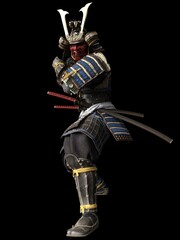 Software rendering Japanese armor samurai