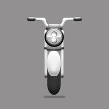 The Front Of The Motorbike Is In 3d Style With A Pink Background. 3d Rendering