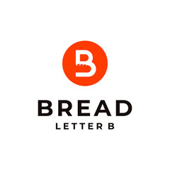 letter B bread logo vector modern simple negative areas concepts