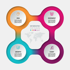 The circular pattern represents the workflow, connection of the schematics. vector infographic.