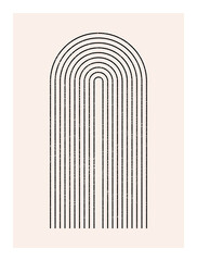 Leinwandbilder - Abstract wall art. Inspired by mid century modern design contemporary vector geometric background. Minimalist poster template with simple geometric black shapes and isolated worn out texture 