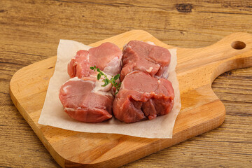 Raw pork tenderloin for cooking