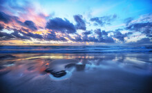 Mesmerizing View Of Sunrise On The Sunshine Coast, Queensland, Australia, Covid-free Region