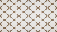 Brown White Traditional Motif Tiles Wallpaper Texture Background - Vintage Retro Concrete Stone Cement Tile With Rhombus Diamond Leaves Pattern