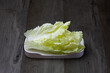 © Poramet - vegetable  Chinese cabbage set shabu, hot pot on wood background