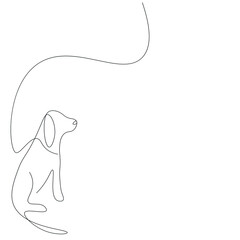 Wall Mural - Dog drawing on white background, vector illustration