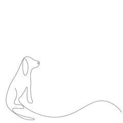 Wall Mural - Dog draw on white background, vector illustration