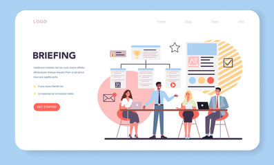 Poster - website creation web banner or landing page. process of website development