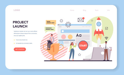 Poster - website development web banner or landing page. support