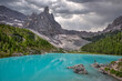 Beautiful Lake Sorapis (Lago di Sorapis) in Dolomites, popular travel destination in Italy
