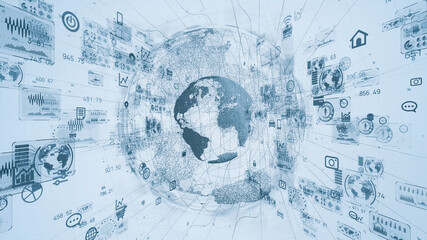 Leinwandbilder - Global communication network concept. Digital transformation.