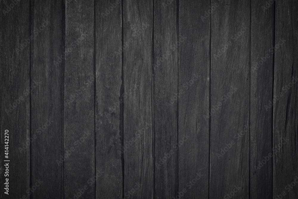 wood texture. black wood background, dark table or wall - obrazy, fototapety, plakaty 