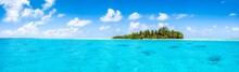 Panoramic View Of A Tropical Island In The South Sea