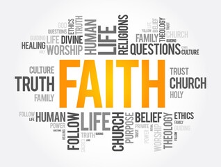 Wall Mural - Faith word cloud collage , social concept background