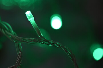Poster - abstract green bokeh lights for ST Patrick's day celebration design background