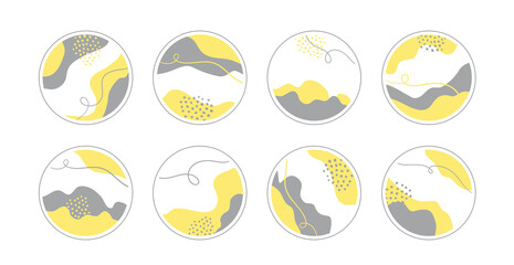Wall Mural - vector highlight story cover icons for instagram, social media. abstract minimal circle backgrounds 