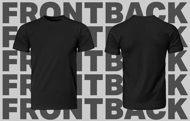 realistic vector t-shirt mockup black with text background
