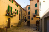 Fototapeta Na drzwi - A square in the historic medieval village of Santa Fiora in Grosseto Province, Tuscany, Italy
