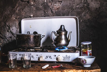 Moroccan Min Tea Boiling