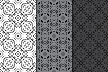 Collection seamless patters with mandala