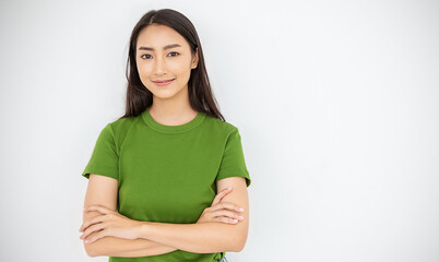attractive beautiful positive asian woman - close up portrait asian nerdy girl. portrait of pretty n