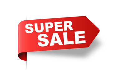 Poster - red vector banner super sale.