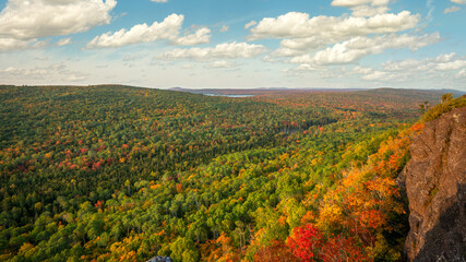 Wall Mural - Early morning autumn view from Brockway Mountain Drive near Copper Harbor in the Michigan Upper Peninsula - Lake Superior