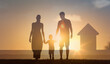 © kieferpix - Family with child walking next to new home. Housing loan and buying a home concept.