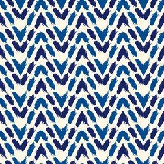 Ethnic seamless pattern. Freehand horizontal zigzag chevron stripes print. Boho chic, indigenous, tribal background