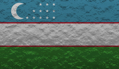 Grunge Uzbekistan flag. Uzbekistan flag with waving grunge texture.