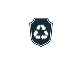 Fototapeta Desenie - Recycle Shield Icon Vector Logo Template Illustration Design