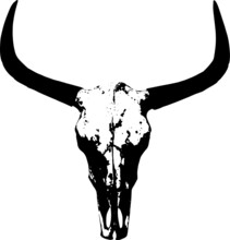 Longhorn Bull Skull Head Icon