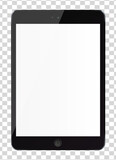 Fototapeta Maki - Tablet pc computer with blank screen isolated on transparent background. Vector illustration. EPS10.