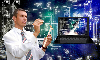 Wall Mural - the newest engineering technologies for space