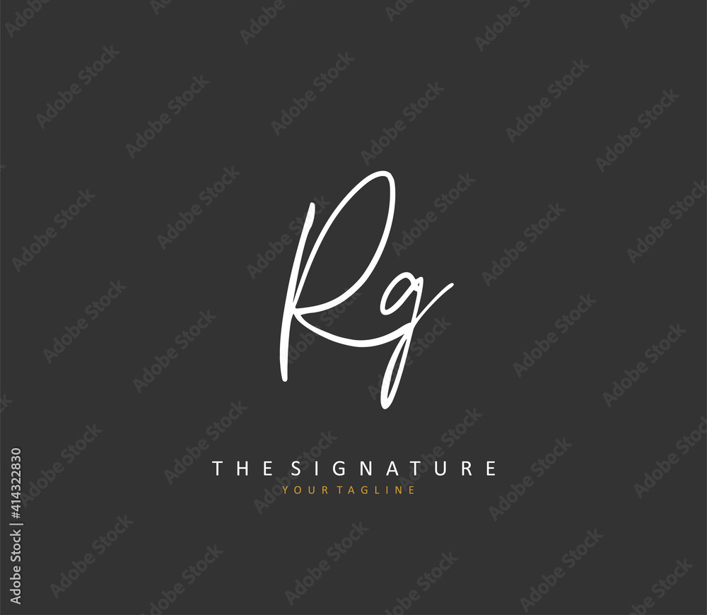 Rg Initials Basic RG Initial letter handwriting and signature logo. A concept handwriting ...