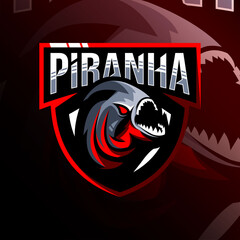 Poster - Piranha mascot logo template