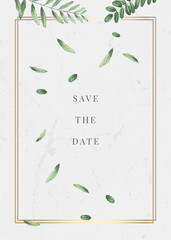 Sticker - Save the date leafy frame vector