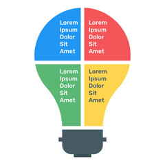 Wall Mural - a bulb idea infographic icon, flat vector