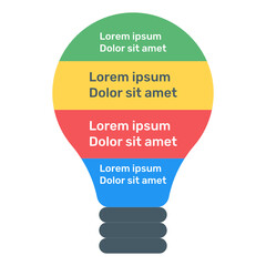 Wall Mural - a bulb idea infographic icon, flat vector