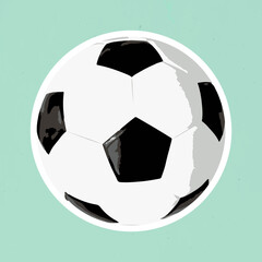 Sticker - Vectorized football sticker overlay with white border design resource