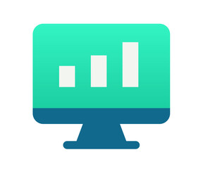 Wall Mural - monitor statistic dashboard single isolated icon with gradient style