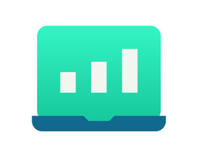 Wall Mural - laptop graphic chart single isolated icon with gradient style