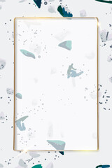 Wall Mural - gold frame on terrazzo pattern background vector