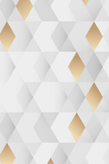 Wall Mural - white and gold geometric pattern background vector