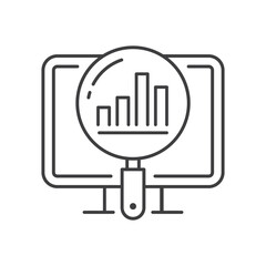 Wall Mural - Analytics line icon. Vector illustration. Symbol of business Intelligence, data analysis, marketing research.