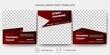 Set of Editable promotional banner design template. Gym and sport square banner with abstract red accents. Suitable for social media, flyers, banner, and web ads. Flat design vector with photo collage